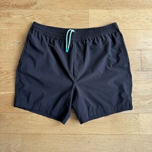 Men's Myles Athletic Shorts - Black with Aqua Drawstring